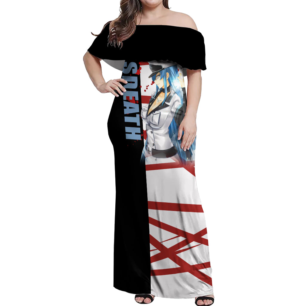 Esdeath Off Shoulder Maxi Dress Akame Ga Kill