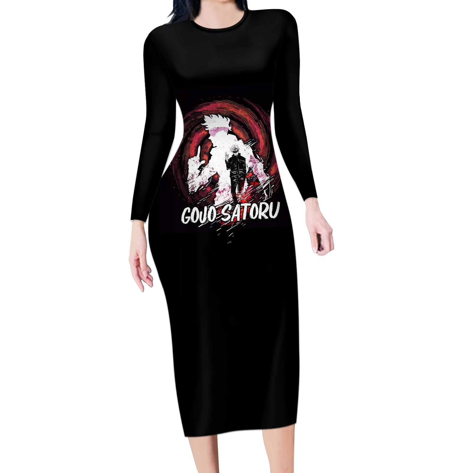 Gojo Satoru - Jujutsu Kaisen Long Sleeve Bodycon Dress Anime Mix Galaxy Style