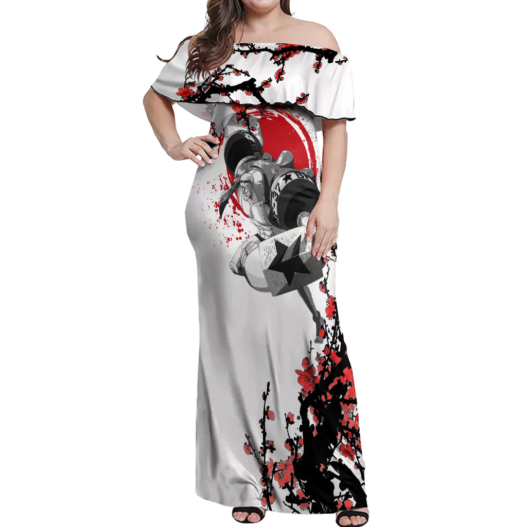 Franky One Piece Off Shoulder Maxi Dress Anime Mix Manga Japan Style
