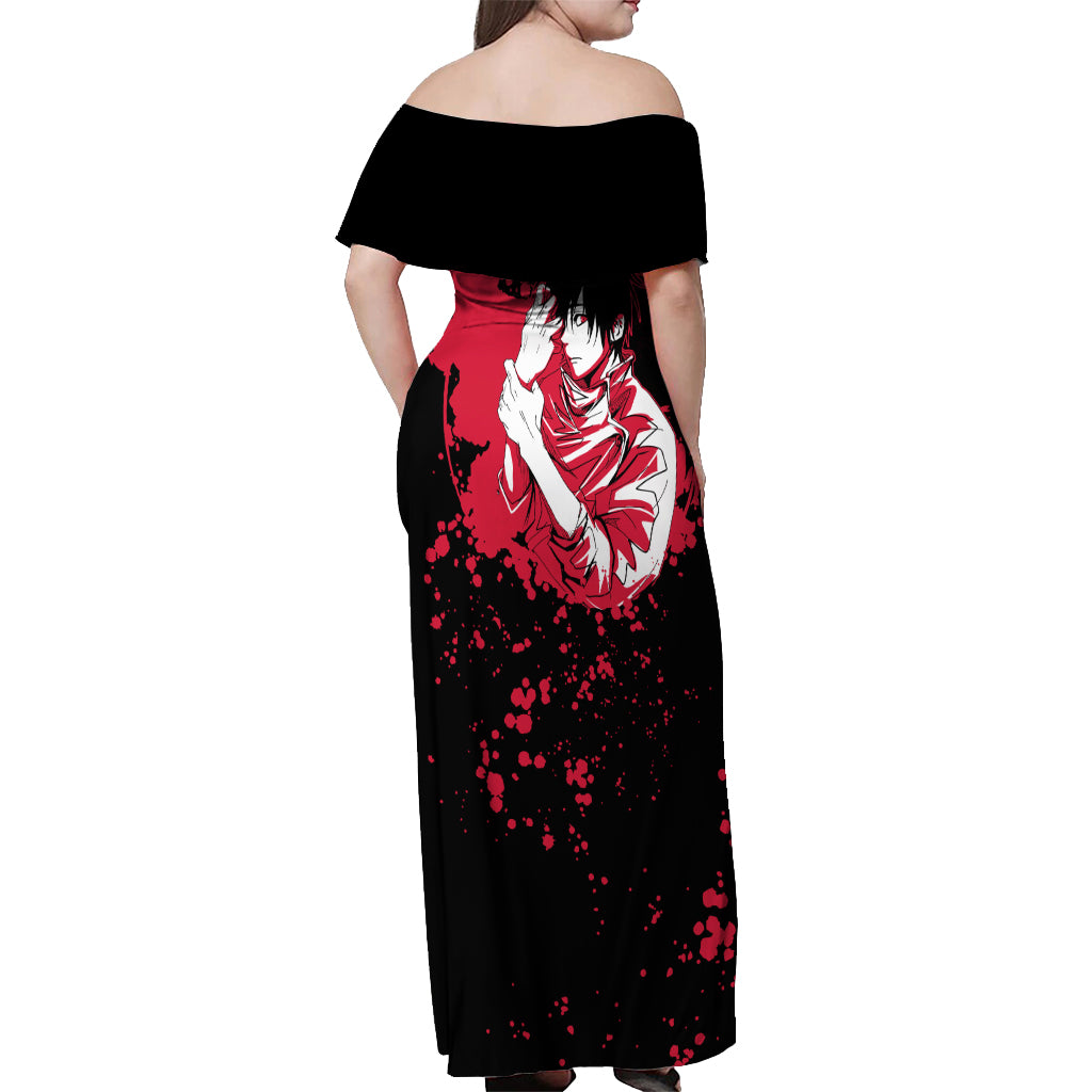 Yuta Okkotsu Jujutsu Kaisen Off Shoulder Maxi Dress Manga Style Art