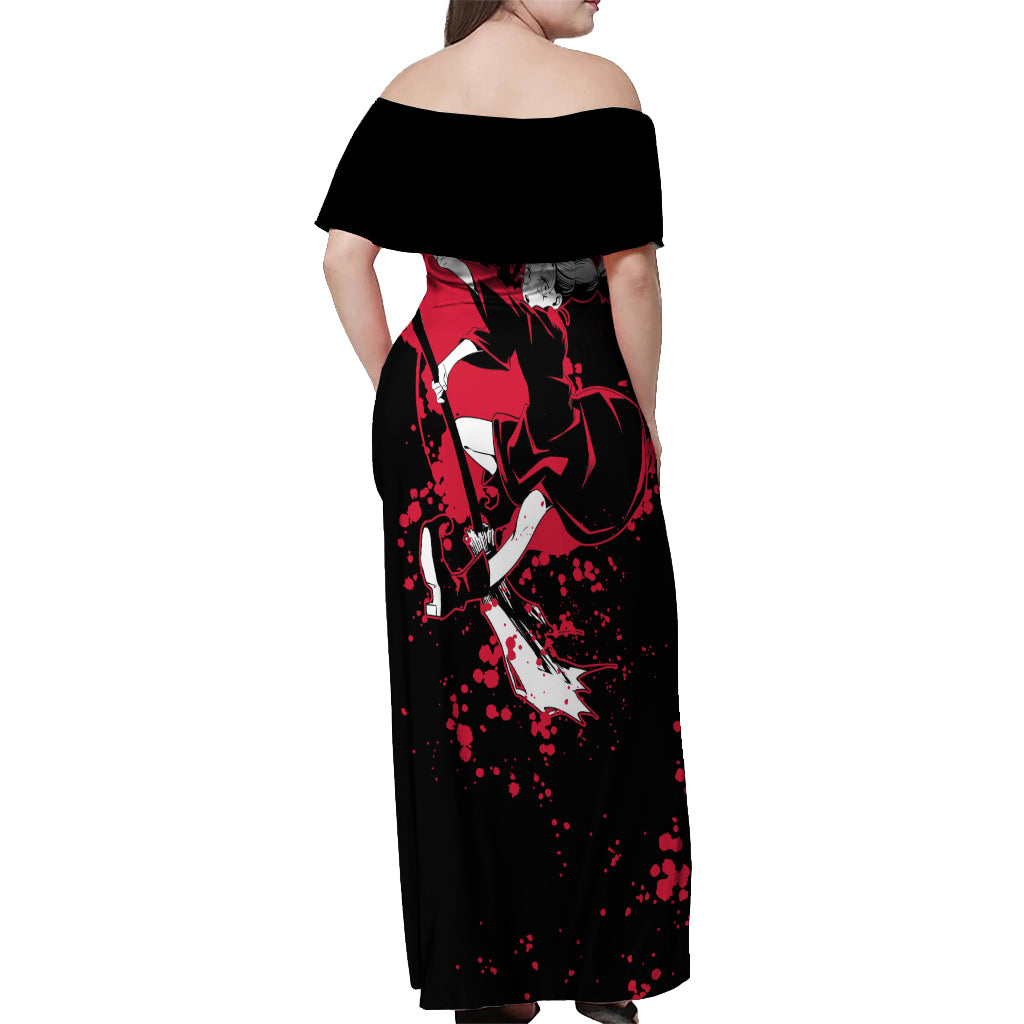 Momo Nishimiya Jujutsu Kaisen Off Shoulder Maxi Dress Manga Style Art