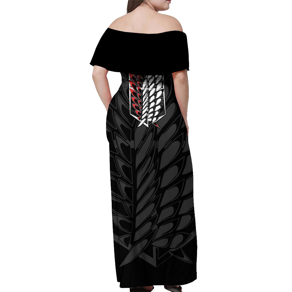 Atack On Titan Character Off Shoulder Maxi Dress Anime Mix Manga Style