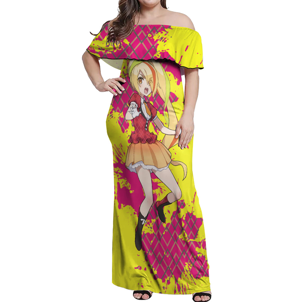 Zombie Land Saga Saki Nikaido Off Shoulder Maxi Dress Anime Style