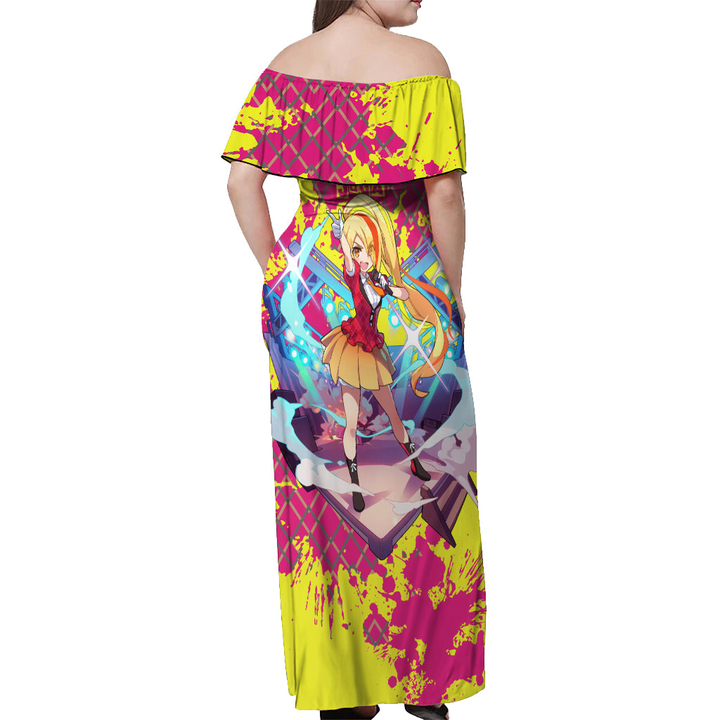 Zombie Land Saga Saki Nikaido Off Shoulder Maxi Dress Anime Style