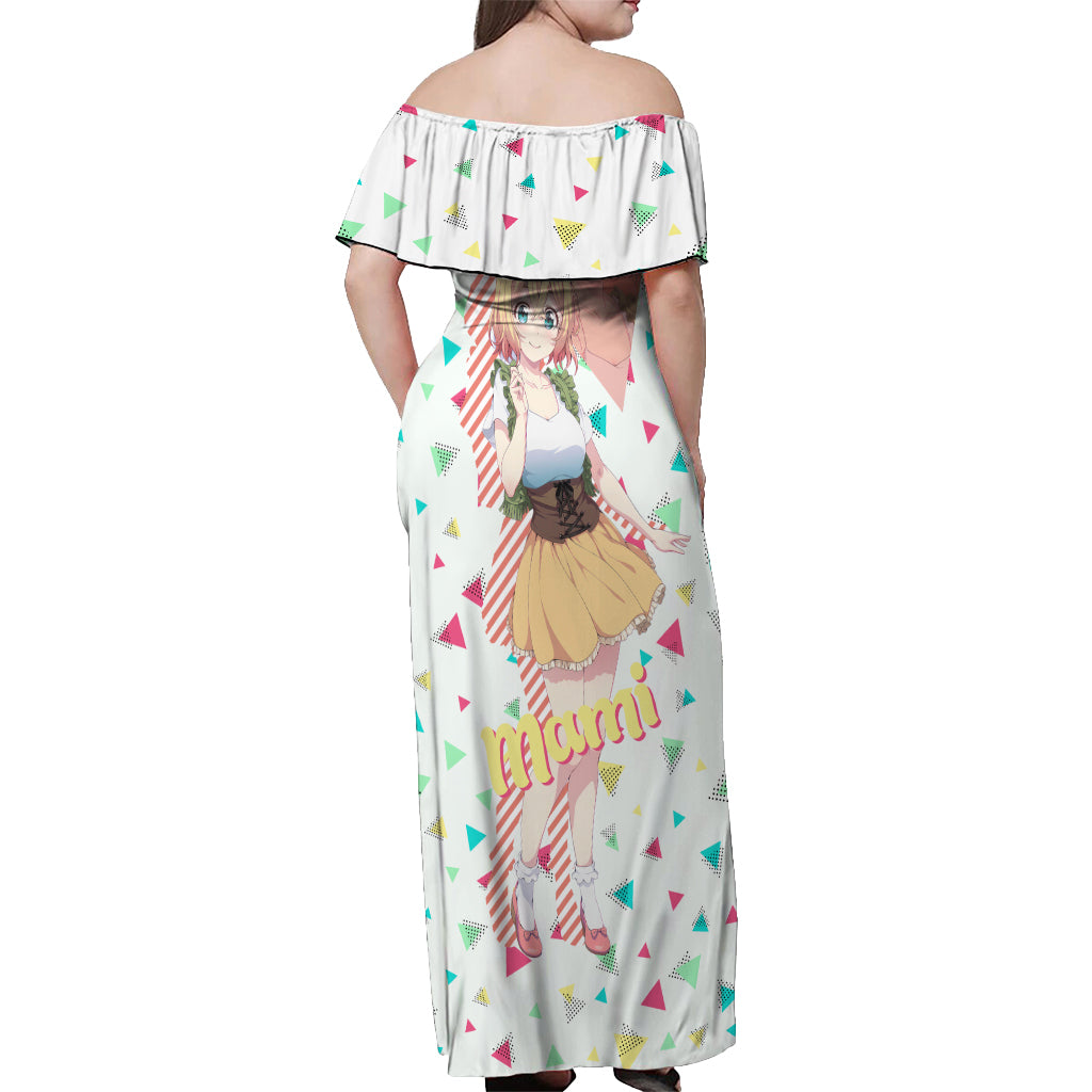Rent A Girlfriend Mami Nanami Off Shoulder Maxi Dress Anime Style