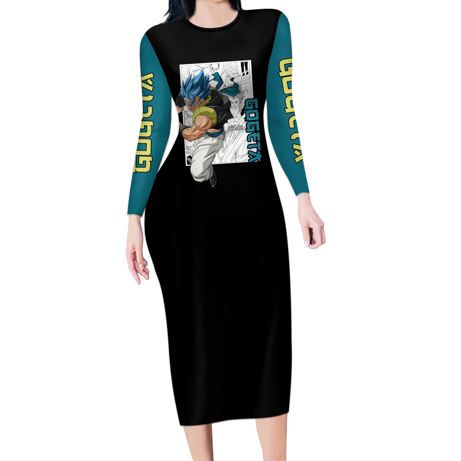 Gogeta Long Sleeve Bodycon Dress Dragon Ball