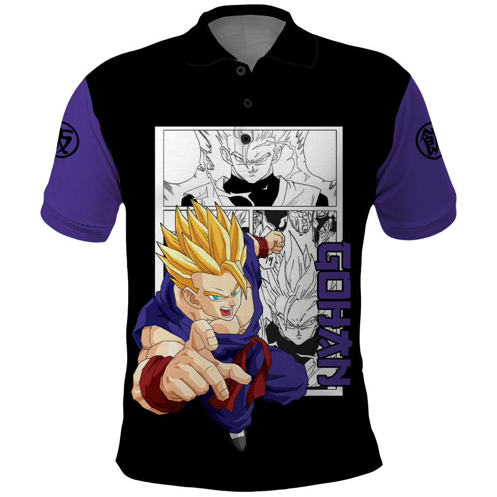 Gohan Adult SSJ2 Polo Shirt Dragon Ball Anime Mix Manga