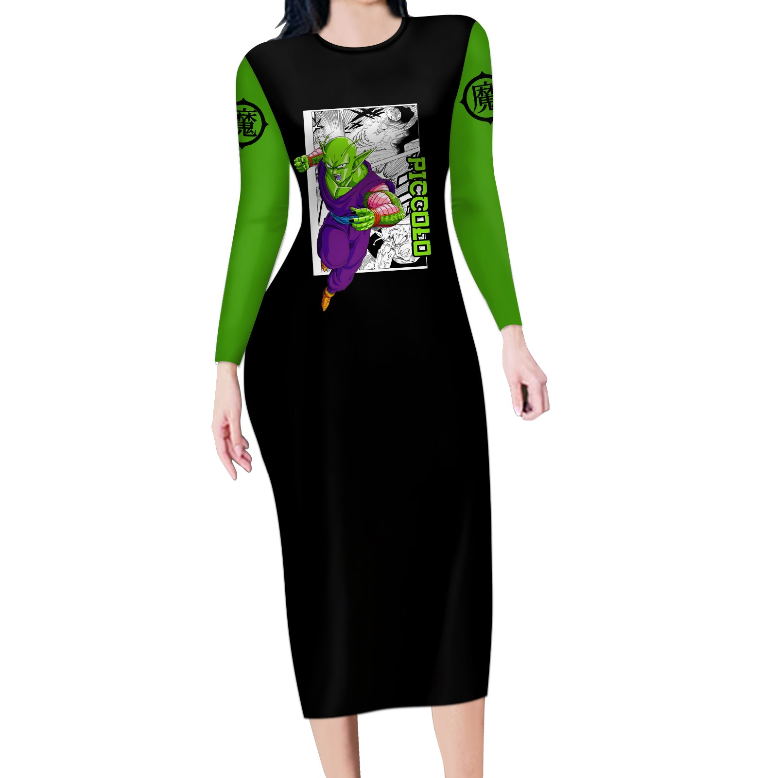 Piccolo Long Sleeve Bodycon Dress Dragon Ball Anime Mix Manga