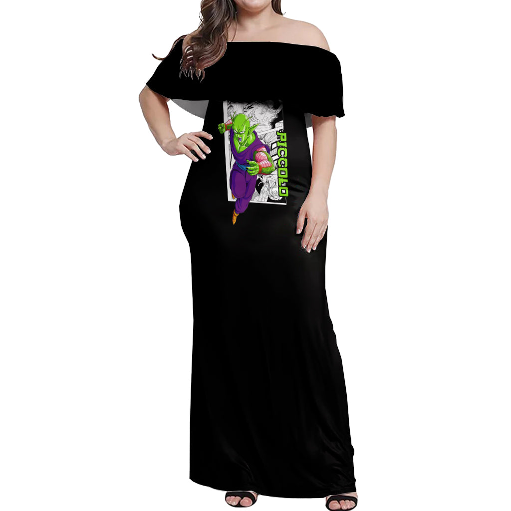Piccolo Off Shoulder Maxi Dress Dragon Ball Anime Mix Manga