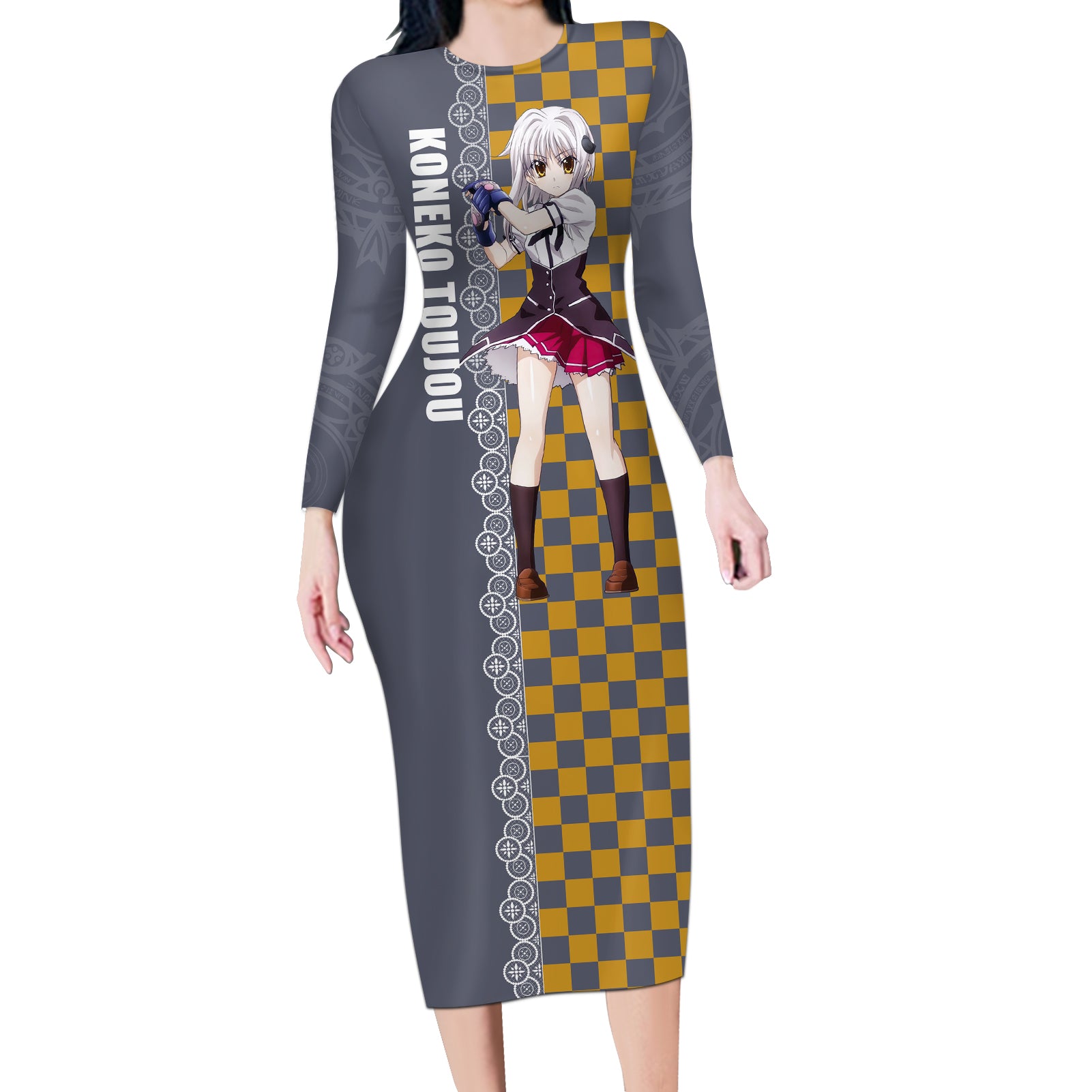 Koneko Toujou Long Sleeve Bodycon Dress High School DxD