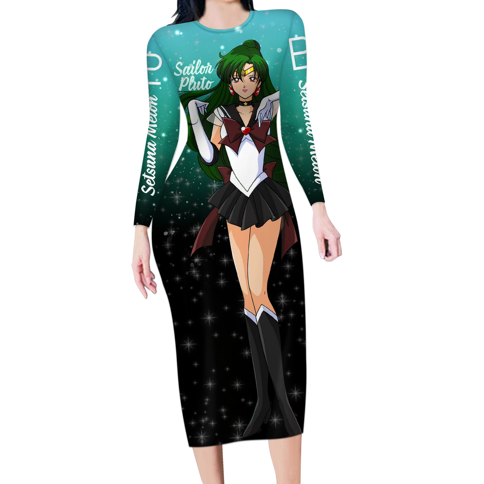 Sailor Pluto Setsuna Meioh Long Sleeve Bodycon Dress Sailor Moon
