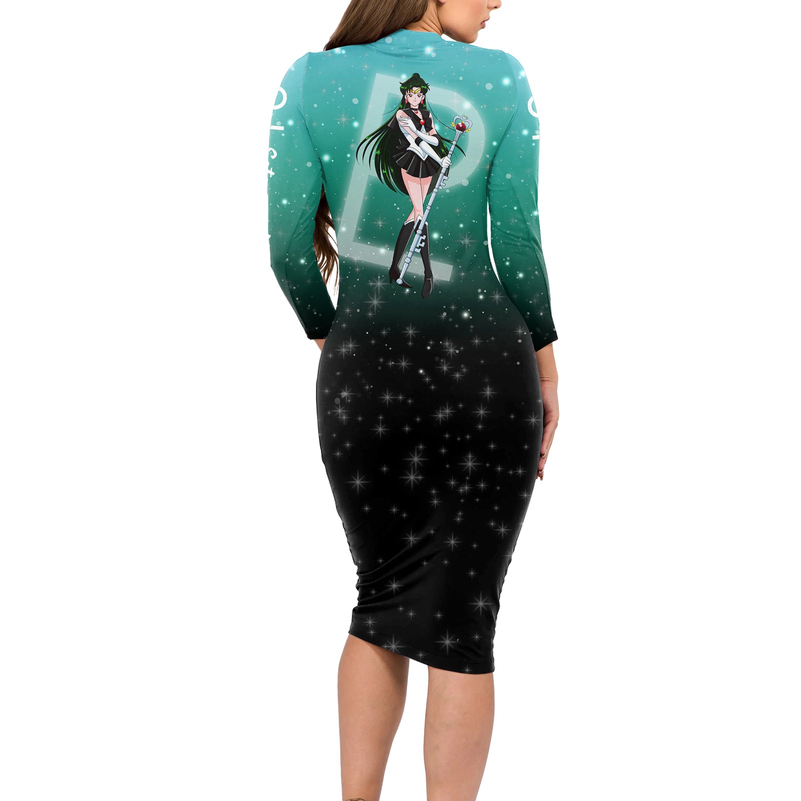 Sailor Pluto Setsuna Meioh Long Sleeve Bodycon Dress Sailor Moon