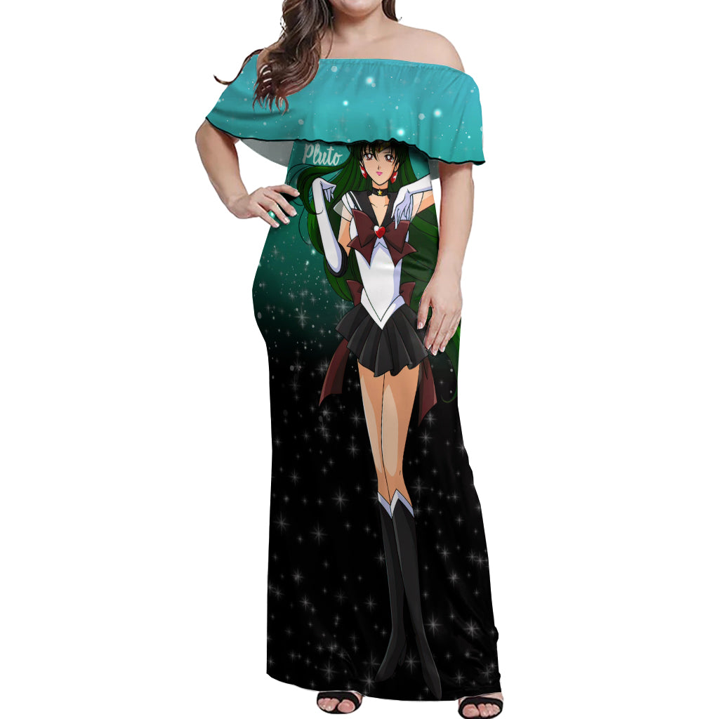 Sailor Pluto Setsuna Meioh Off Shoulder Maxi Dress Sailor Moon