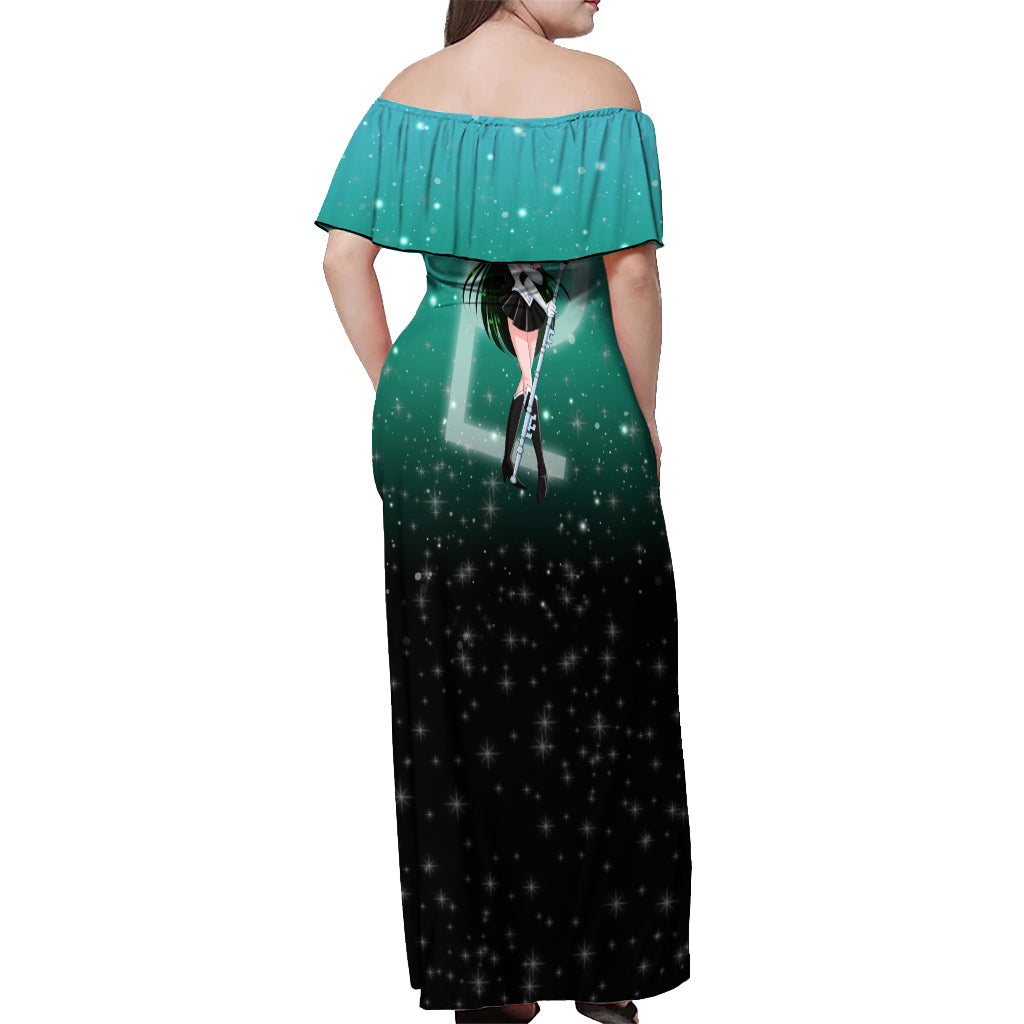 Sailor Pluto Setsuna Meioh Off Shoulder Maxi Dress Sailor Moon