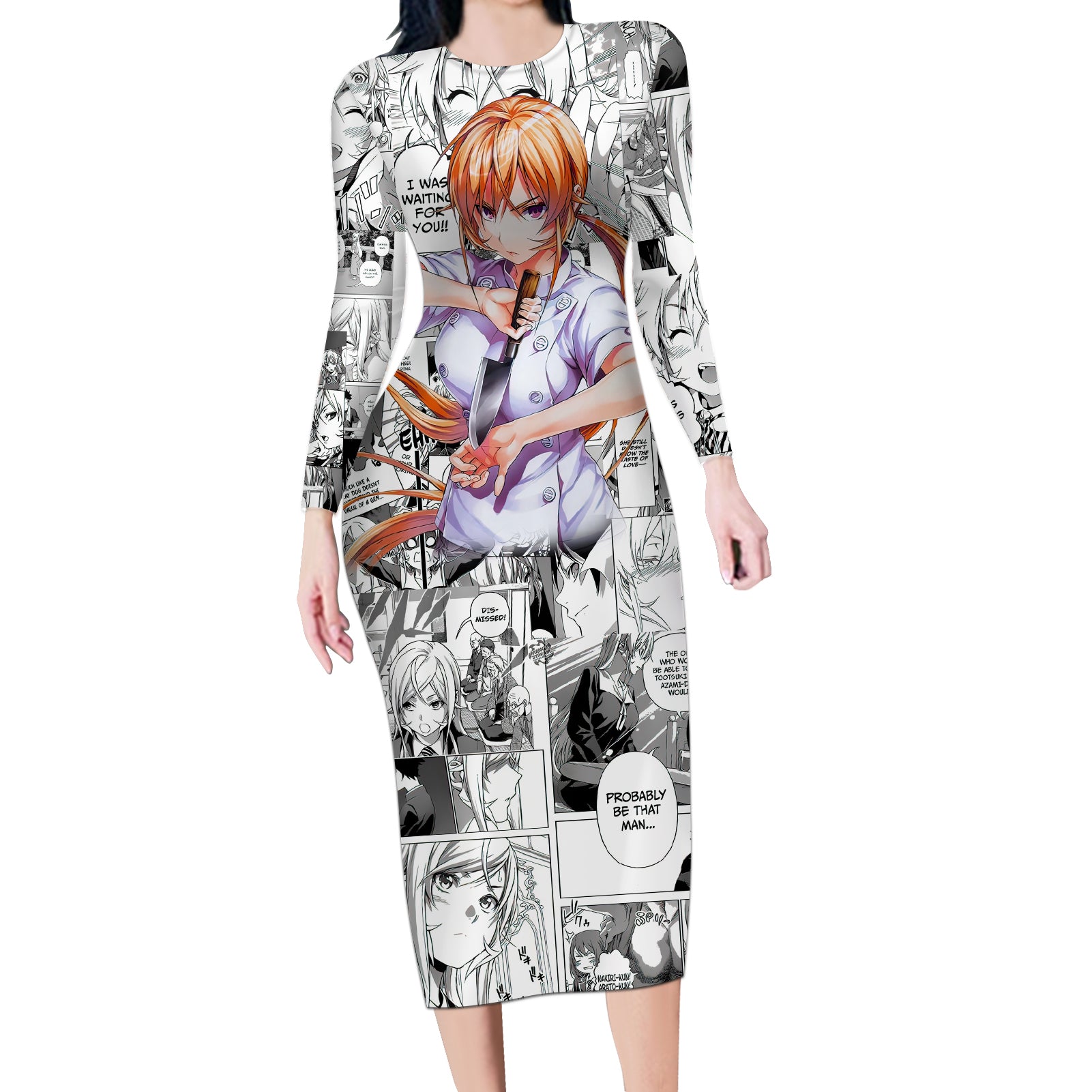 Nakiri Erina Long Sleeve Bodycon Dress Shokugeki no Soma