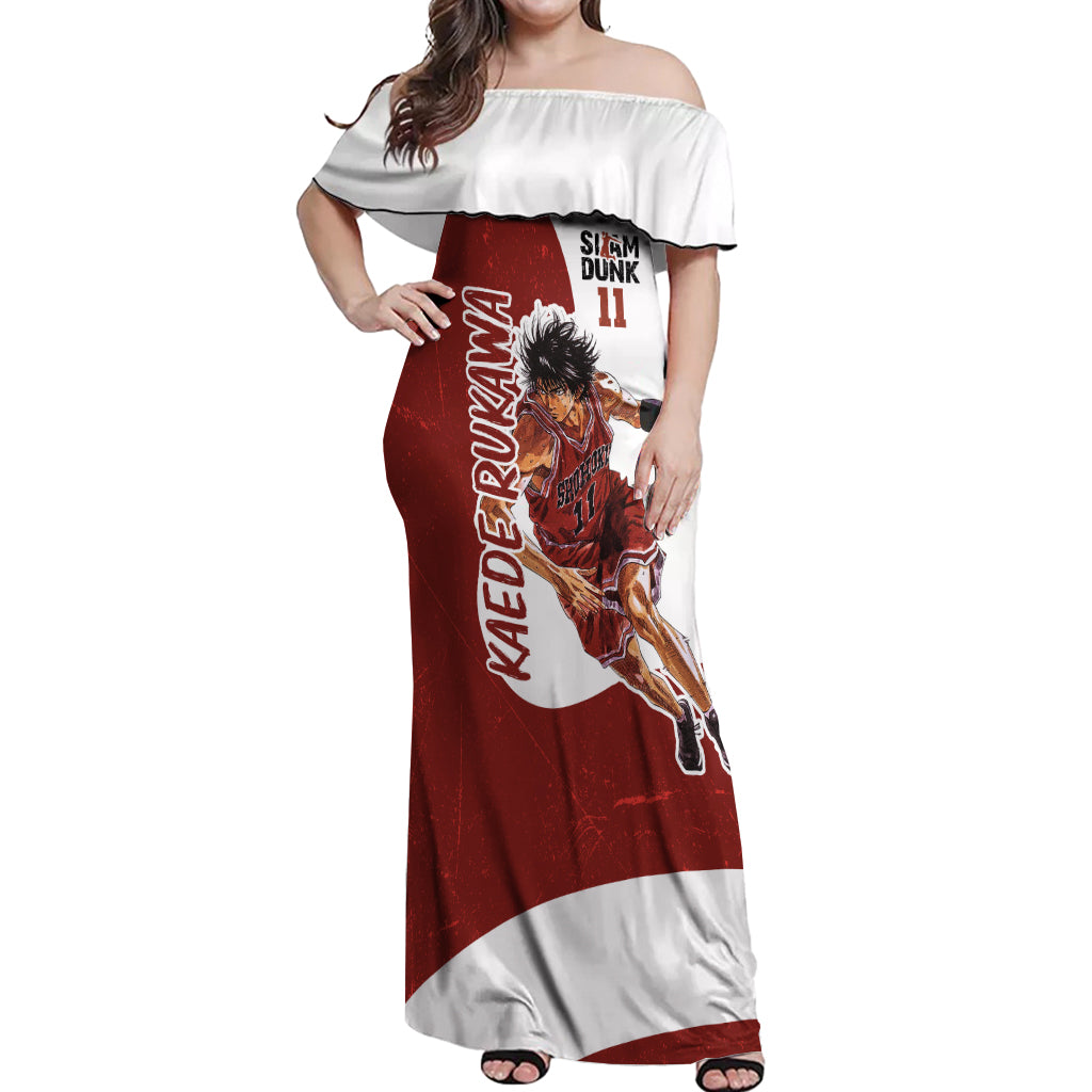 Kaede Rukawa - Slam Dunk - Number 11 Off Shoulder Maxi Dress Anime Mix Manga Style