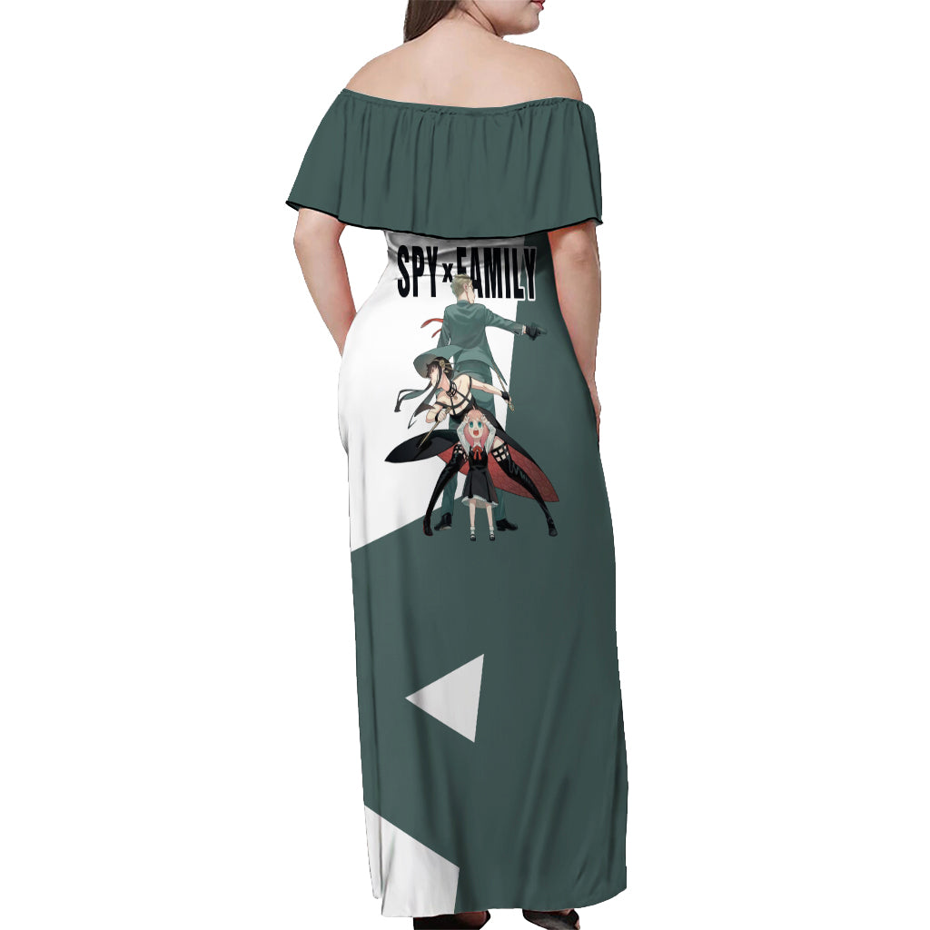 SpyxFamily - Funny Family Off Shoulder Maxi Dress Anime Style