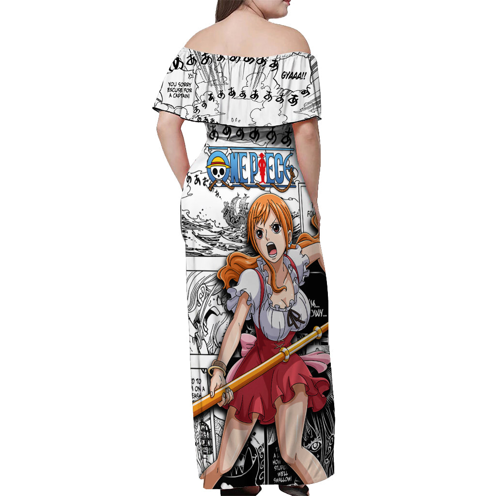 Nami One Piece Off Shoulder Maxi Dress Anime Mix Manga Style