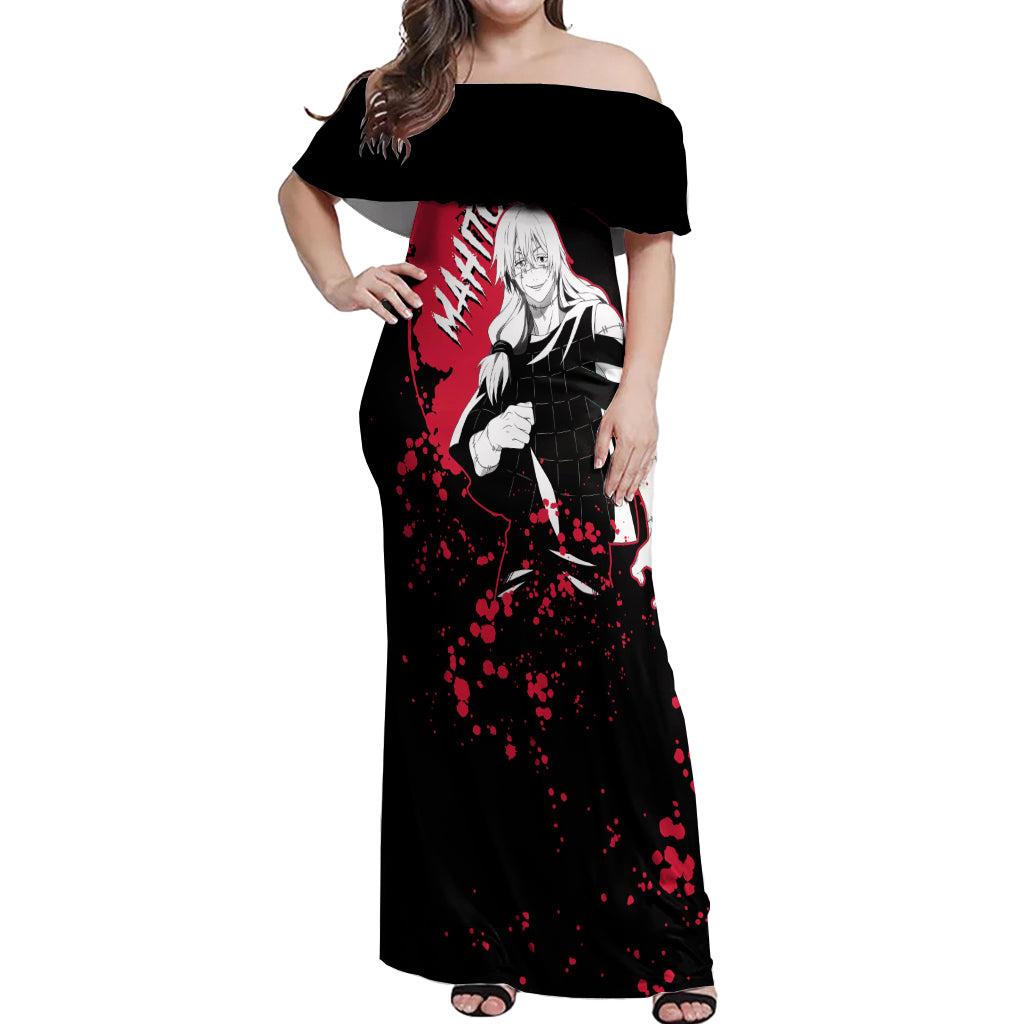Mahito Jujutsu Kaisen Off Shoulder Maxi Dress Manga Style Art