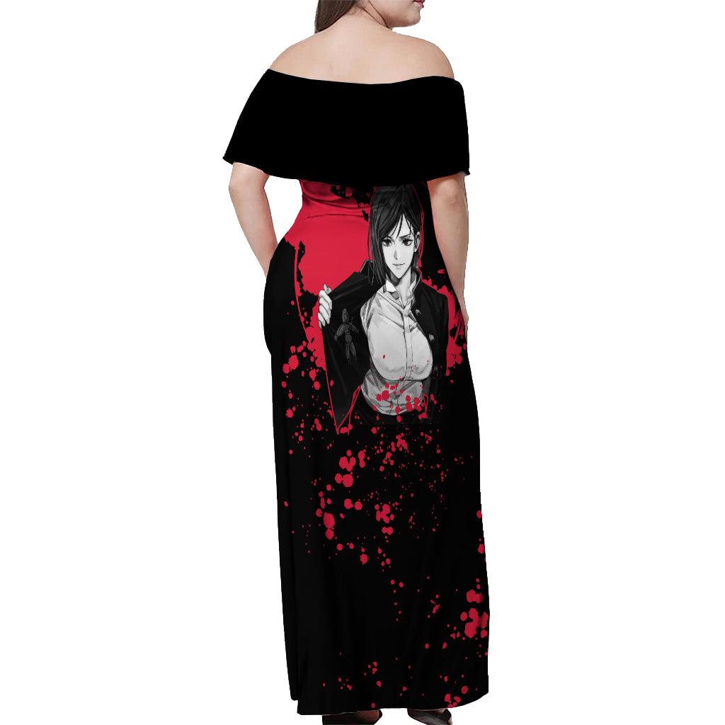 Nobara Kugisaki Jujutsu Kaisen Off Shoulder Maxi Dress Manga Style Art