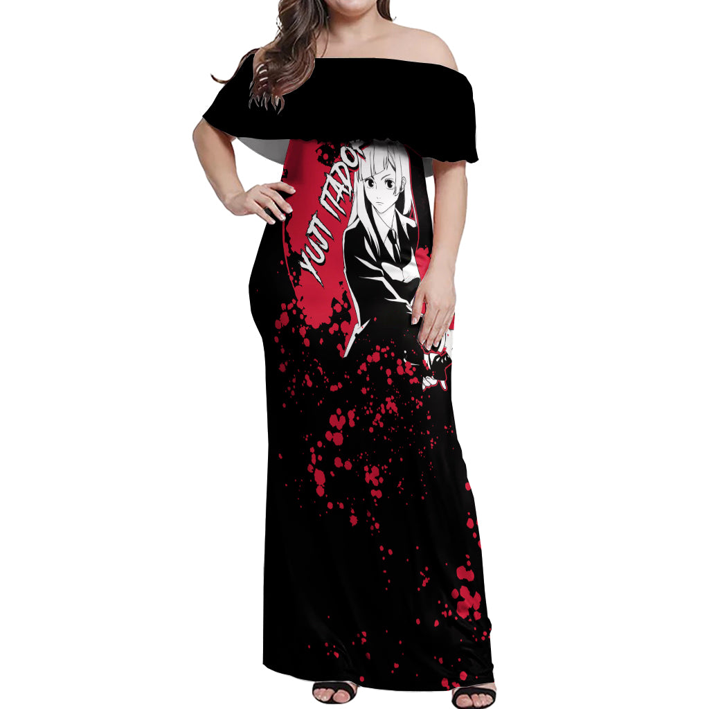 Kasumi Miwa Jujutsu Kaisen Off Shoulder Maxi Dress Manga Style Art