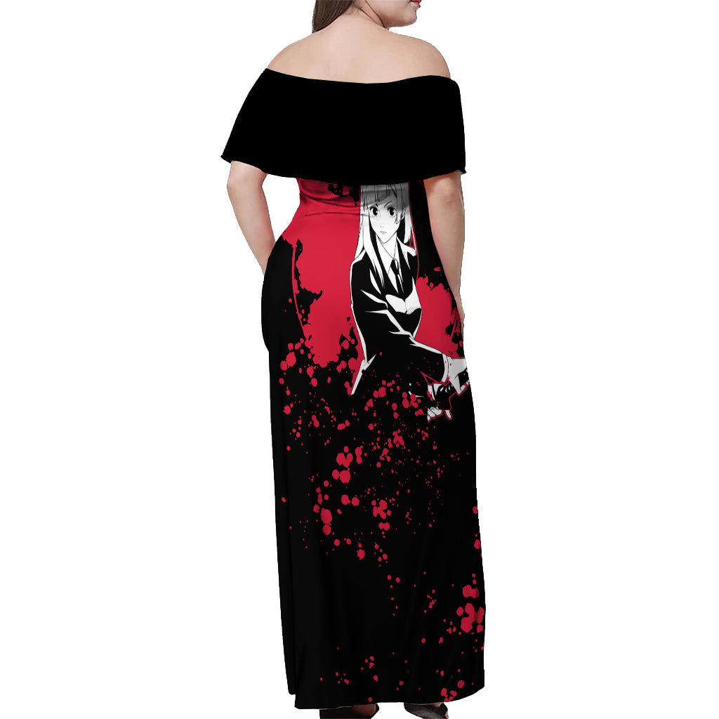 Kasumi Miwa Jujutsu Kaisen Off Shoulder Maxi Dress Manga Style Art