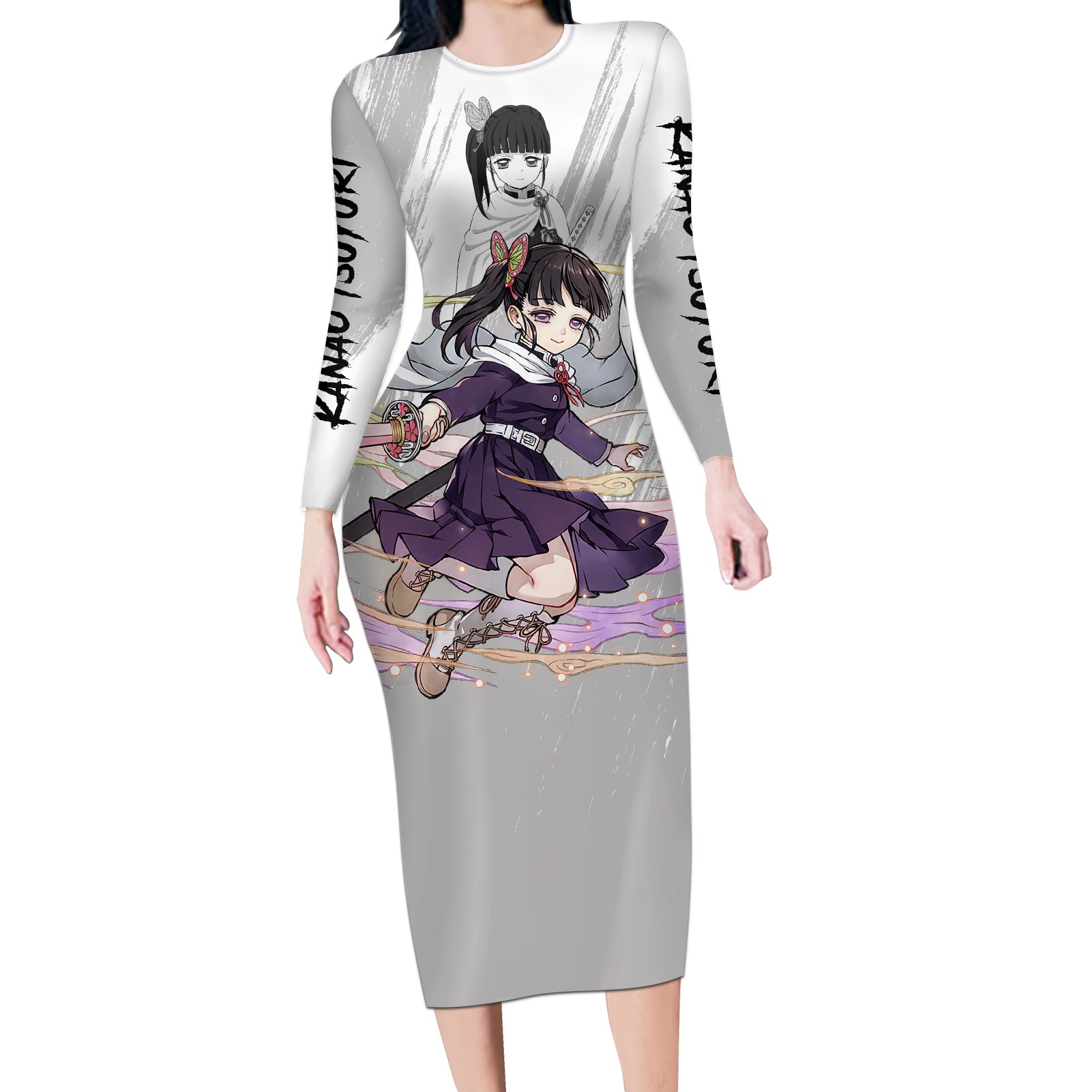 Kanao Tsuyuri Long Sleeve Bodycon Dress Demon Slayer