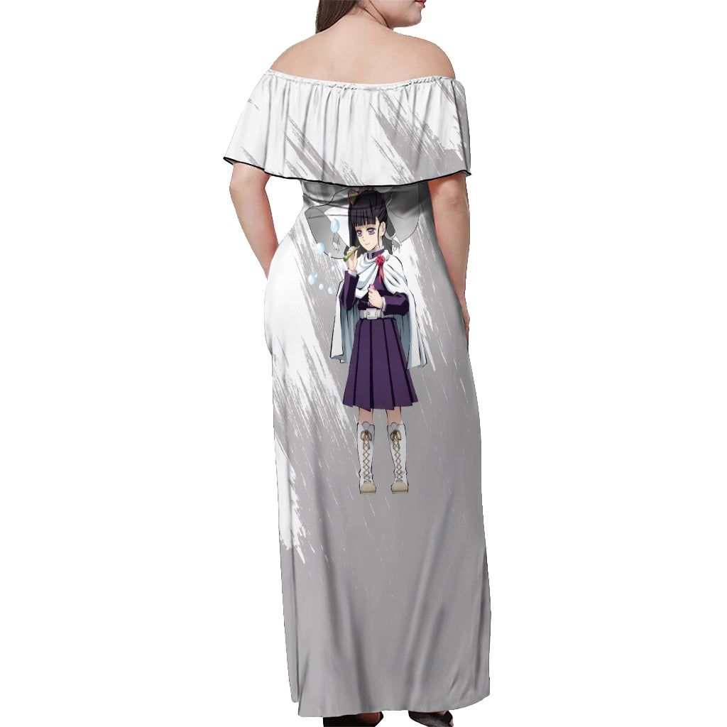 Kanao Tsuyuri Off Shoulder Maxi Dress Demon Slayer
