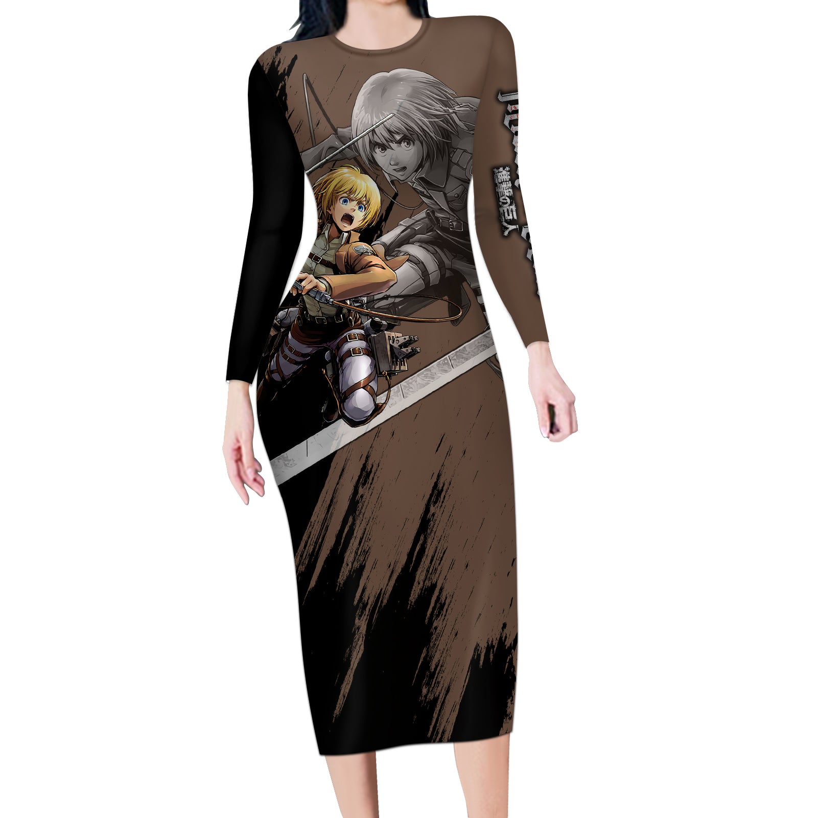 Armin Arler Long Sleeve Bodycon Dress Attack On Titan