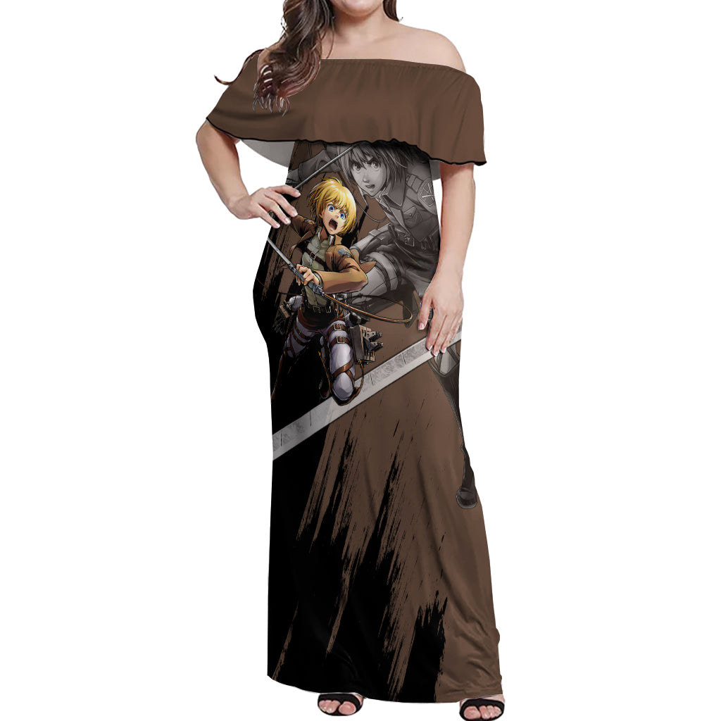 Armin Arler Off Shoulder Maxi Dress Attack On Titan