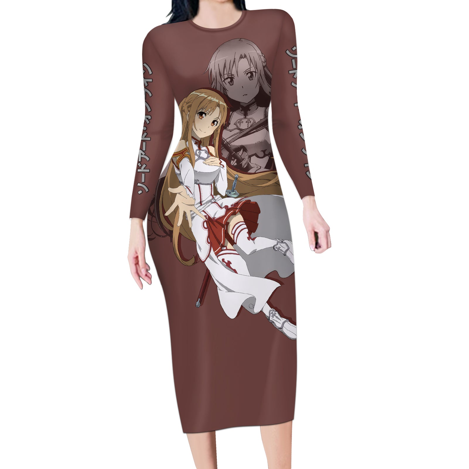 Asuna Yuuki Long Sleeve Bodycon Dress Sword Art Online