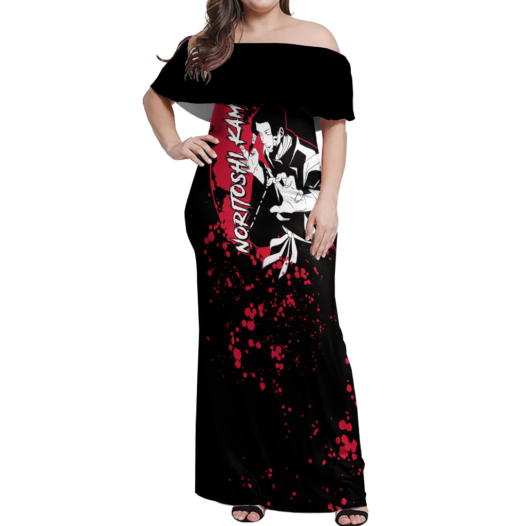 Noritoshi Kamo Jujutsu Kaisen Off Shoulder Maxi Dress Manga Style Art