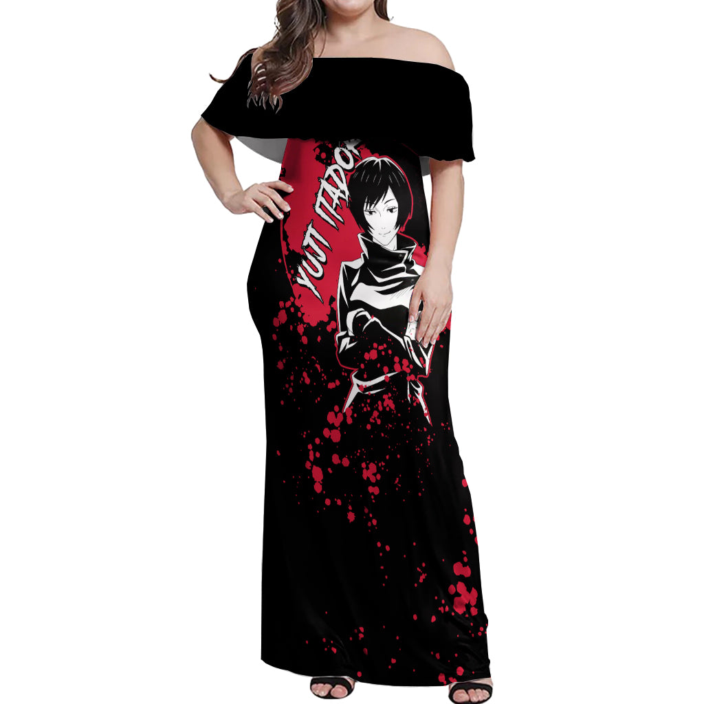 Mai Zenin Jujutsu Kaisen Off Shoulder Maxi Dress Manga Style Art