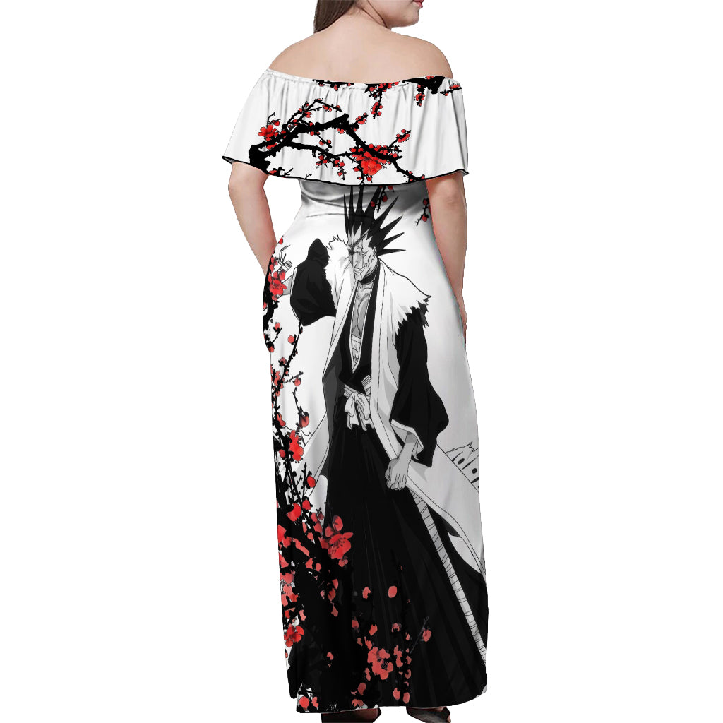 Kenpachi Zaraki Off Shoulder Maxi Dress Anime Japan Style