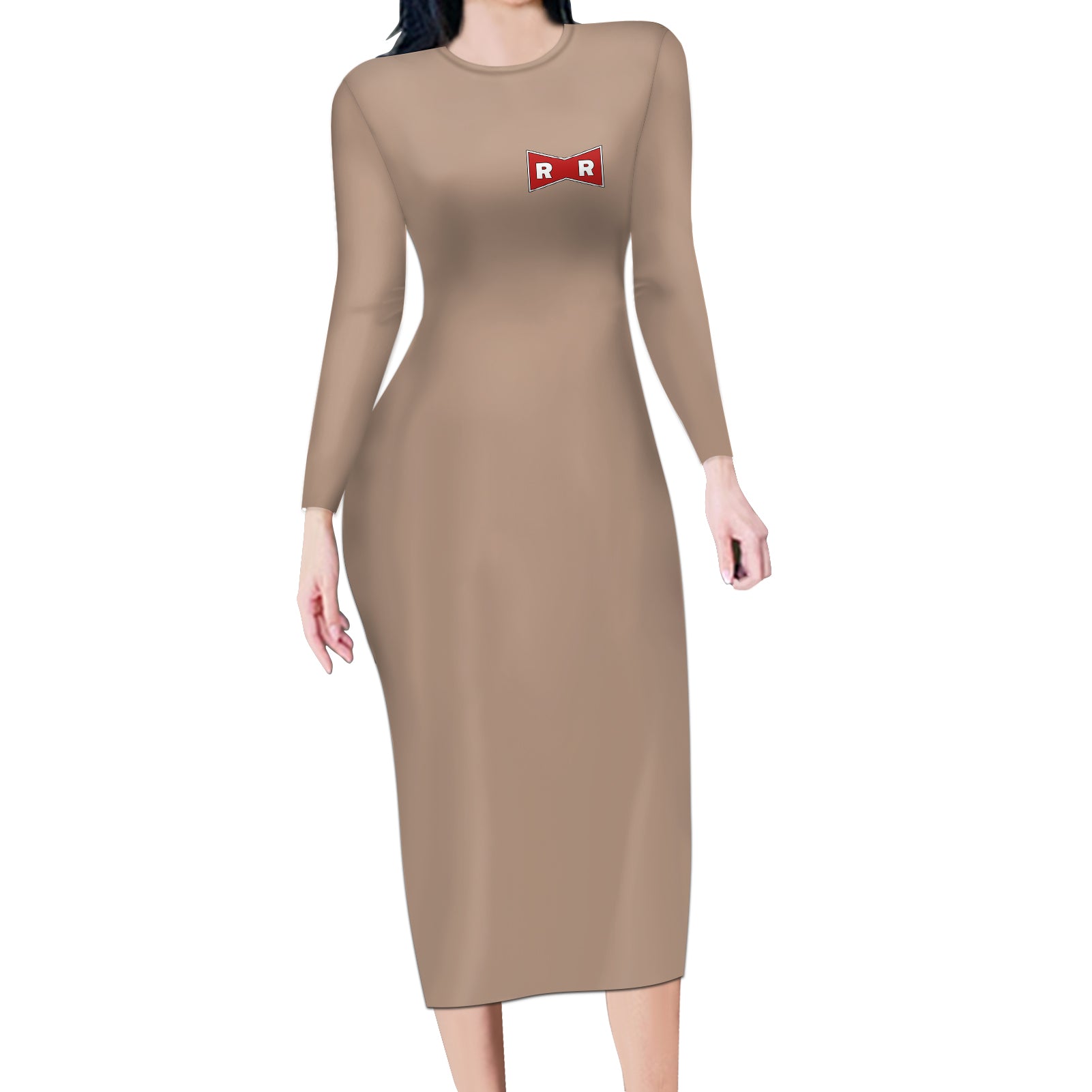 Red Ribbon Army Long Sleeve Bodycon Dress