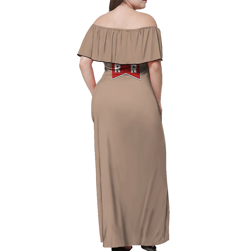 Red Ribbon Army Off Shoulder Maxi Dress