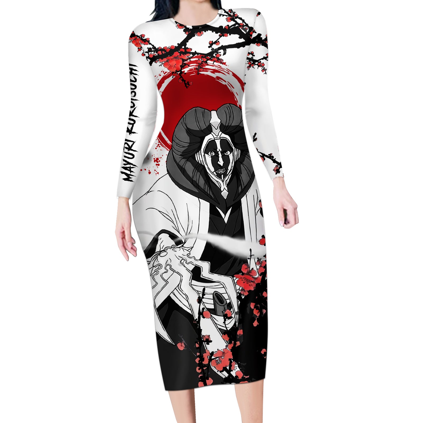 Mayuri Kurotsuchi Long Sleeve Bodycon Dress Anime Japan Style