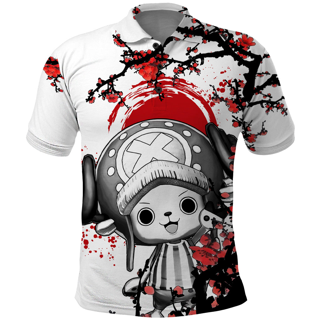 Red Tony Chopper Polo Shirt Japan Style One Piece Anime