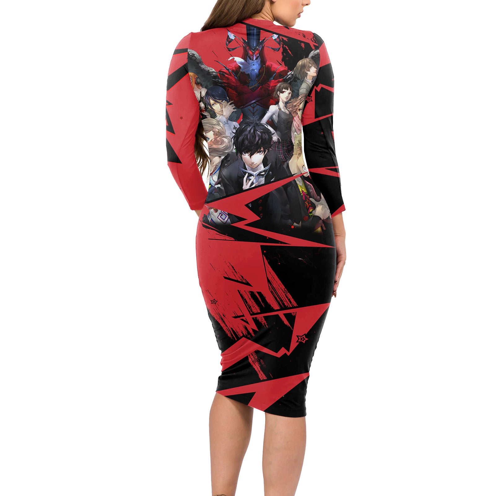 Persona 5 Team Long Sleeve Bodycon Dress