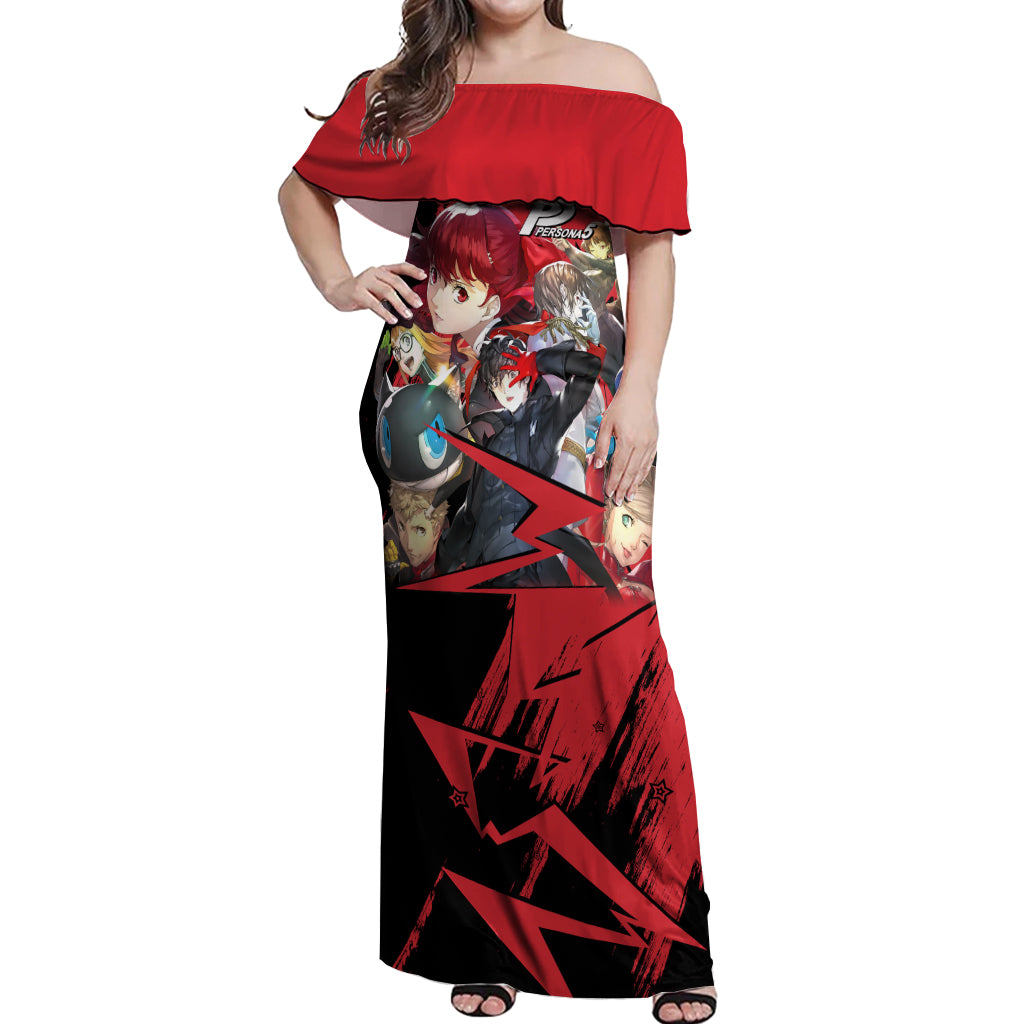Persona 5 Team Off Shoulder Maxi Dress