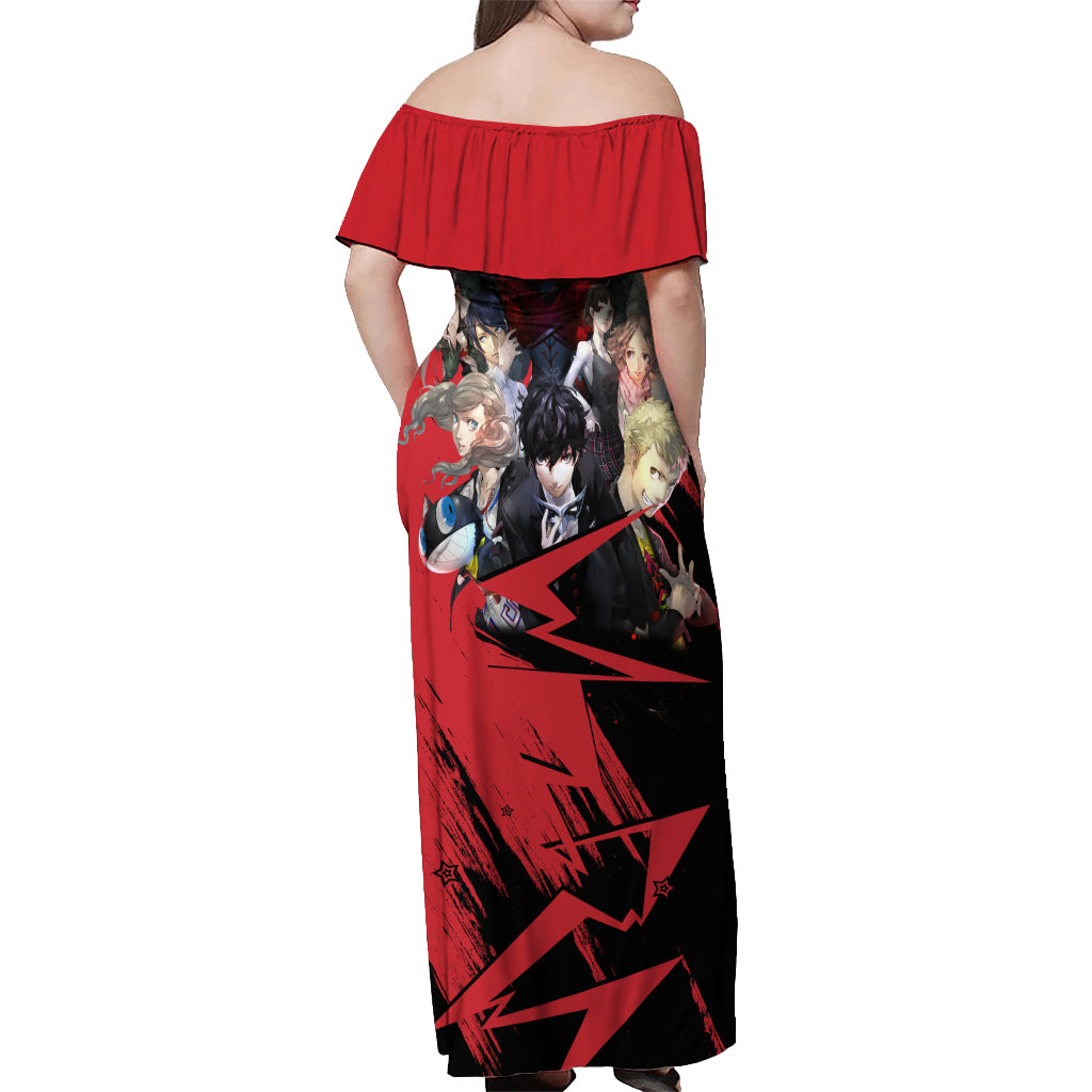 Persona 5 Team Off Shoulder Maxi Dress