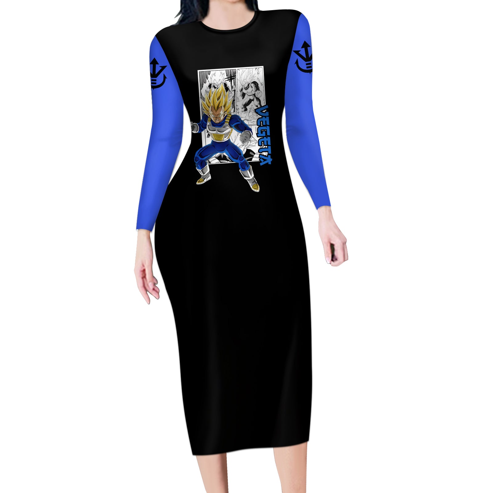 Vegeta Super Saiyan 2 Long Sleeve Bodycon Dress Dragon Ball