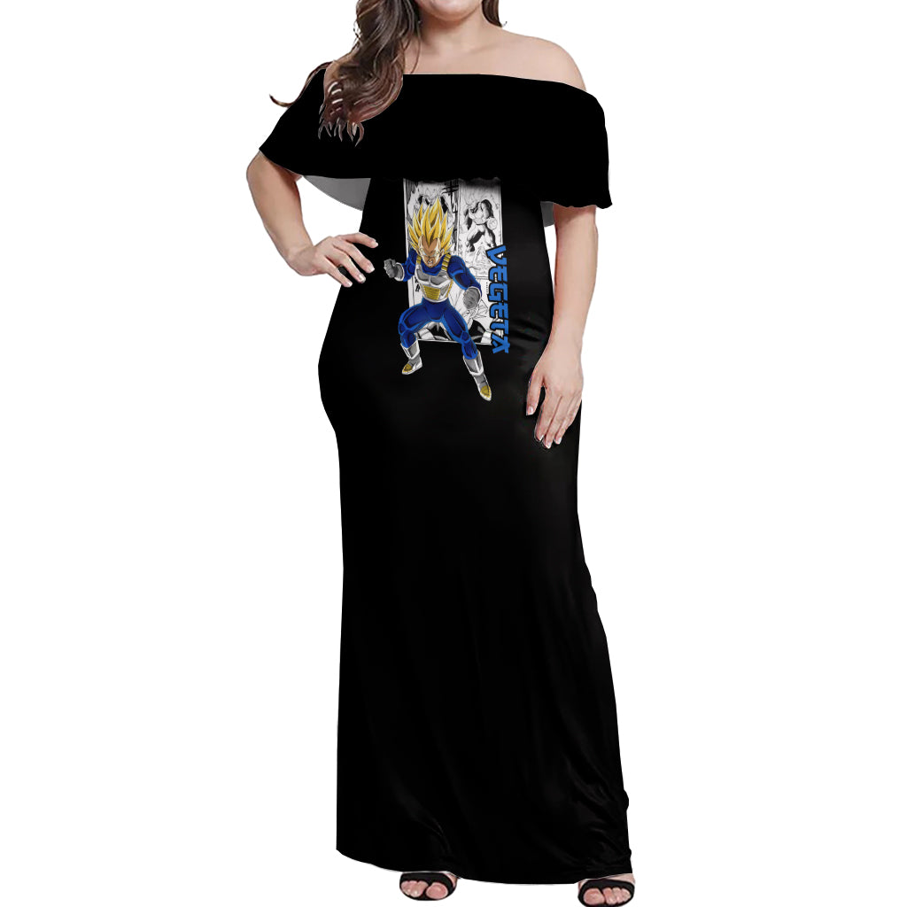 Vegeta Super Saiyan 2 Off Shoulder Maxi Dress Dragon Ball