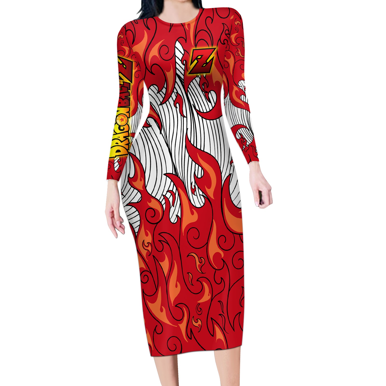 Shenron Long Sleeve Bodycon Dress Dragon Ball