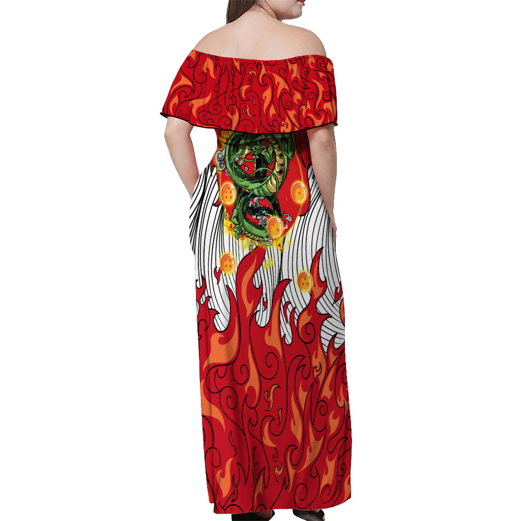 Shenron Off Shoulder Maxi Dress Dragon Ball