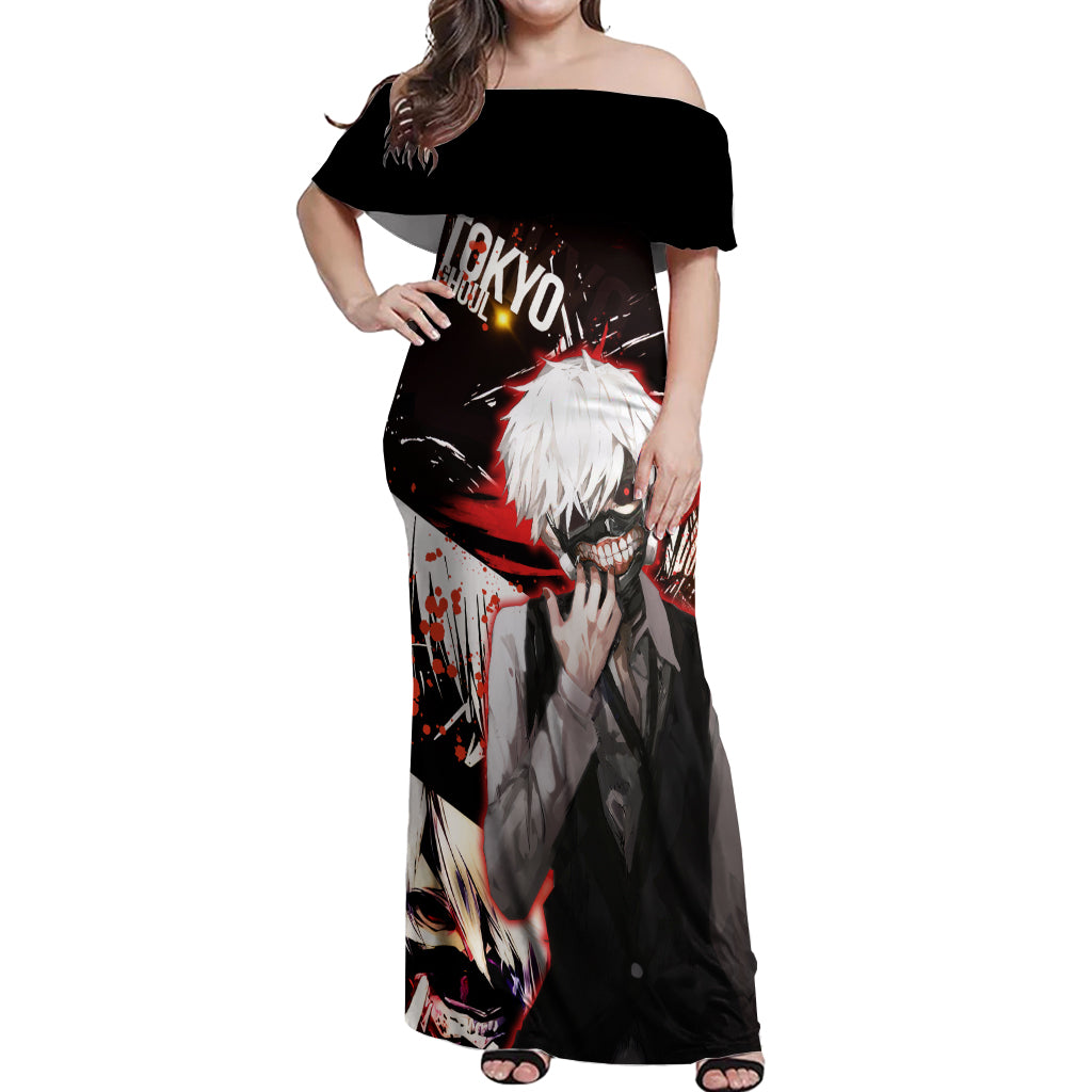 Ken Kaneki Off Shoulder Maxi Dress Tokyo Ghoul TS04
