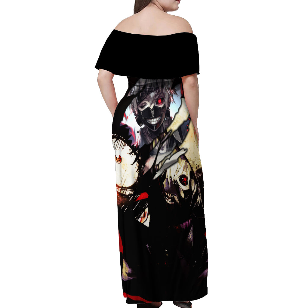 Ken Kaneki Off Shoulder Maxi Dress Tokyo Ghoul TS04