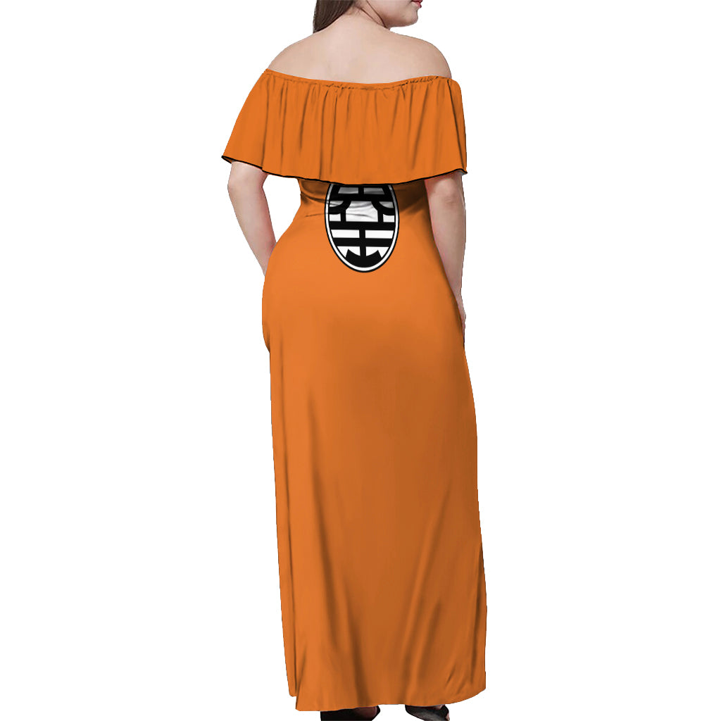 Goku King Kai Off Shoulder Maxi Dress Dragon Ball