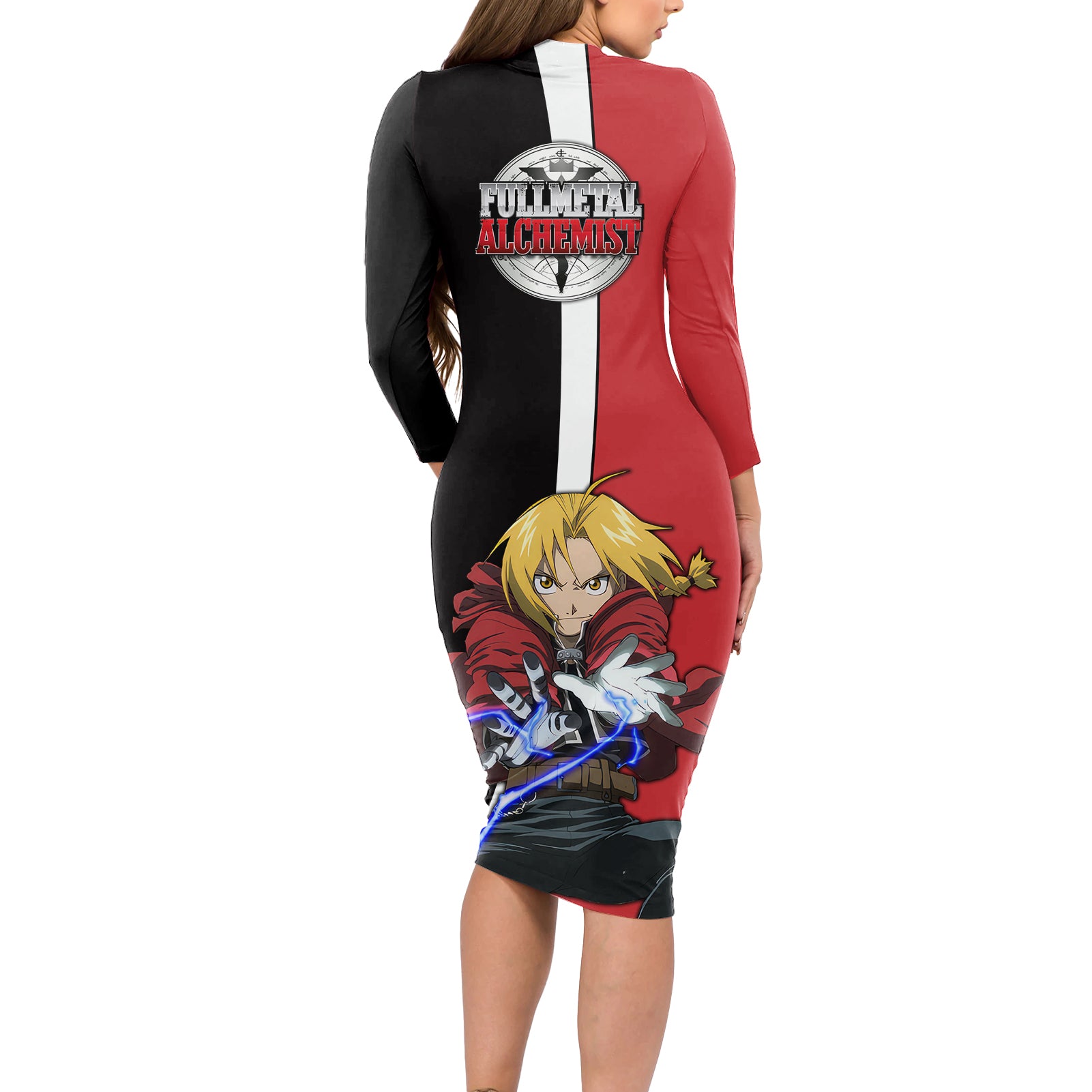 Elric Edward - Fullmetal Alchemist Long Sleeve Bodycon Dress Anime Style