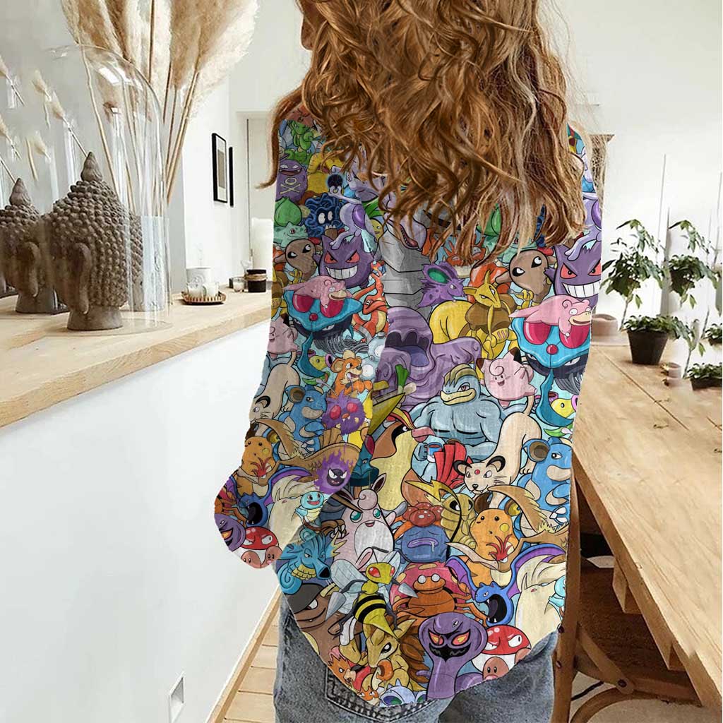 Pocket Monsters Poke Women Casual Shirt Japan Anime Style - The Mazicc